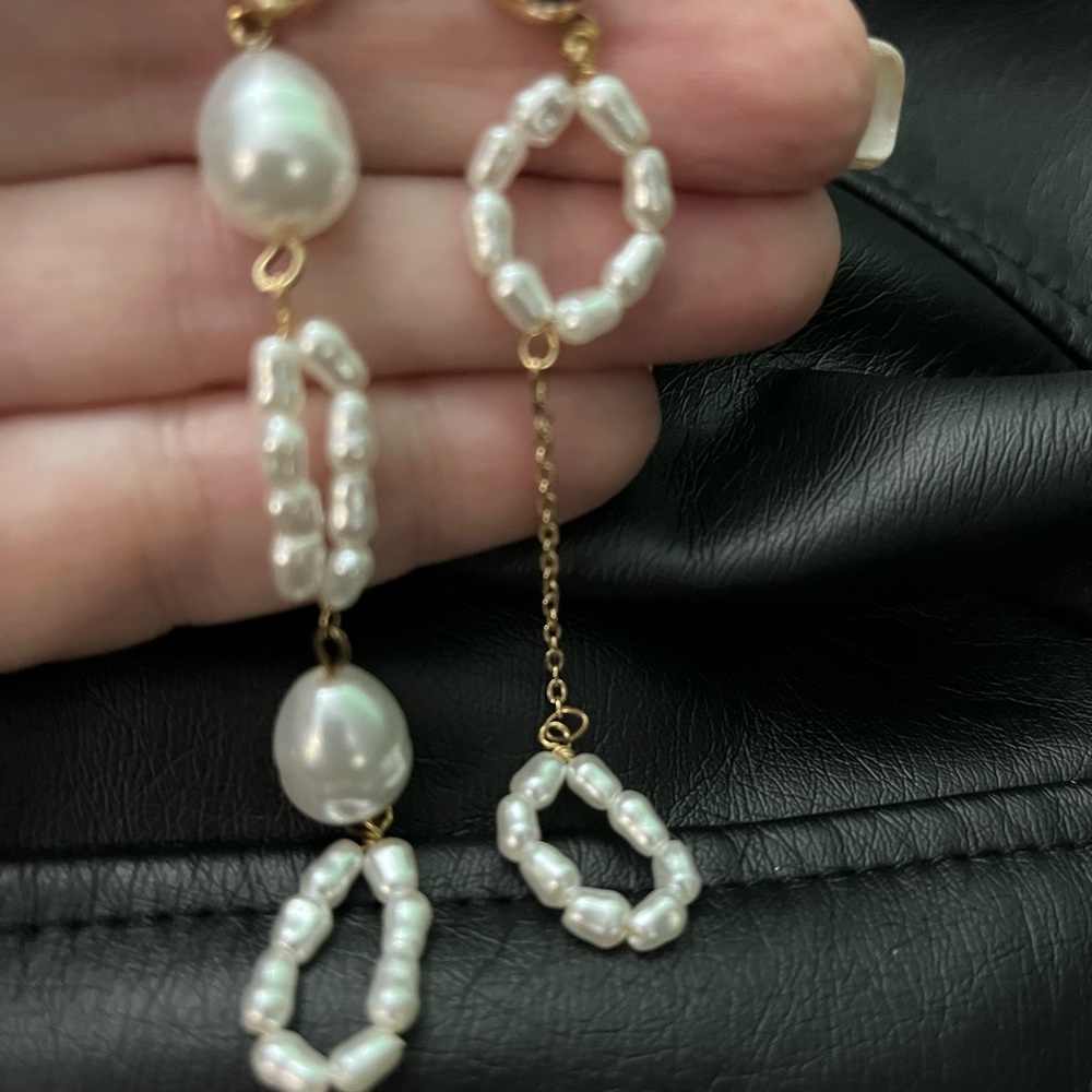 Eloquii pearl and gold earrings